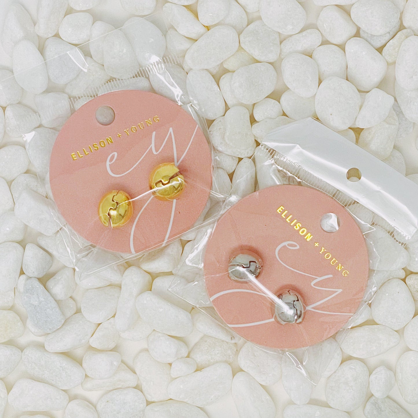 Seamlessly Round Stud Hoop Earrings