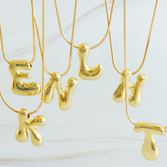 Balloon Letter Initial Necklace